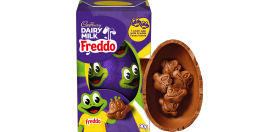 Cadbury Dairy Milk chocolate Easter Egg with Freddo chocolate Faces, 90g