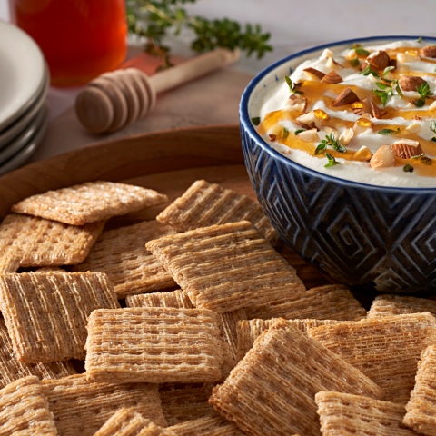 Creamy Ricotta Dip with Hot Honey TRISCUIT Crackers