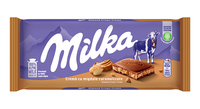 Milka Cremă cu migdale caramelizate 90g