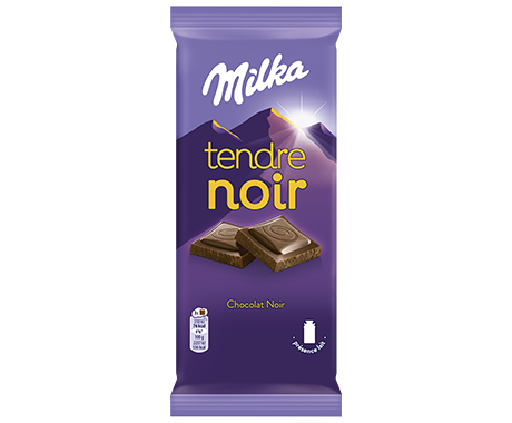 Milka Tendre Noir Chocolat Noir 85 G