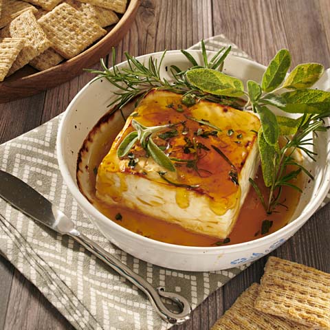 TRISCUIT Baked Feta with Honey and Herbs