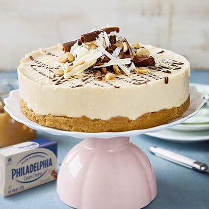 WHITE CHOC & PEANUT CHEESECAKE
