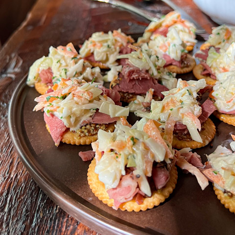 Smoked Meat and Coleslaw Bites on RITZ