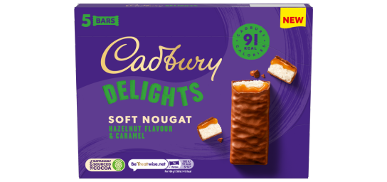 Cadbury-Delights-Hazelnut-&-Caramel-91-Calorie-Chocolate-Nougat-Bar-5-Pack-Multipack-110g