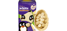 Cadbury White Chocolate Easter Egg with Cadbury white chocolate Buttons, 91g