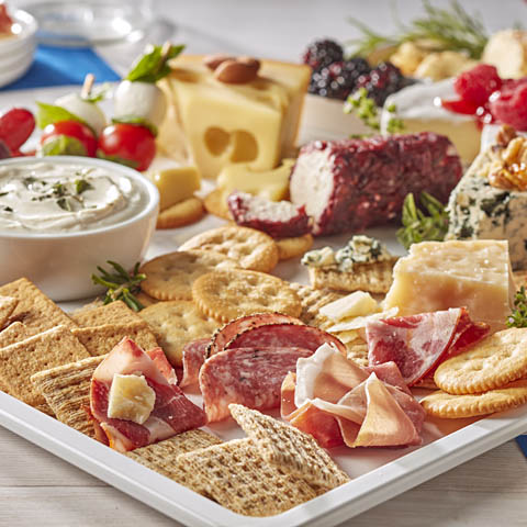 Patriotic Cheese and Meat Board