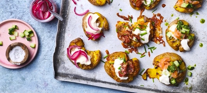 Dreierlei Loaded Smashed Potatoes
