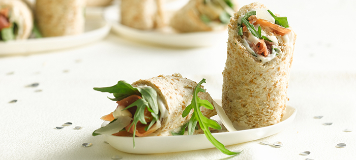 Sandwichröllchen Schinken-Rucola