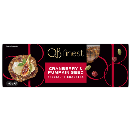 OB Finest Specialty Crackers Cranberry & Pumpkin Seed 150g