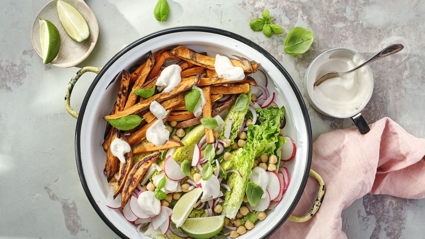 Gegrillter Süßkartoffel Salat