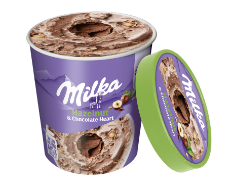 Milka Hazelnut & Chocolate Heart Tub 480ml