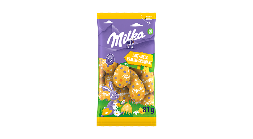 Milka Petits Oeufs De Pāques Lait Praliné Croquant 81g