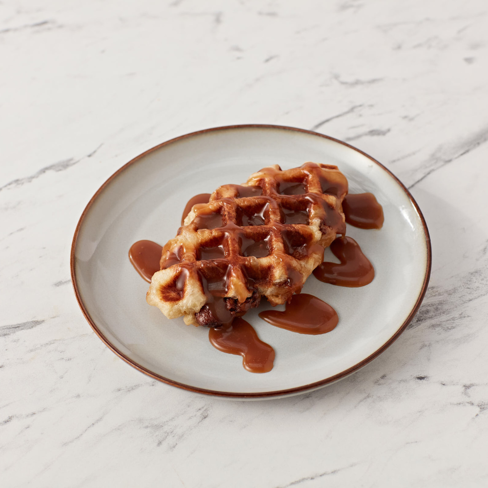 Croffles with Sticky Toffee Sauce and Cadbury® Dairy Milk Caramel Nibbles