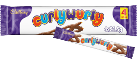 Cadbury Curly Wurly Chocolate Bar 4 Pack Multipack 86G