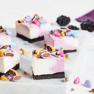 Carrés de cheesecake à la mûre