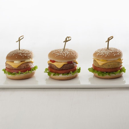 Tris di mini hamburger con Sottilette® Burger con Cheddar