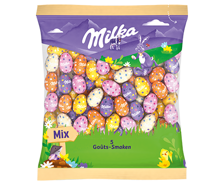 Mix 5 Smaken / Smaken 1Kg (Melk / Melk-Wit / Wit-Biscuit / Praline Crunchy-Wit / Witte Praline)