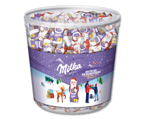 Milka Mini Weihnachtsmänner 1540g Klarsichtdose