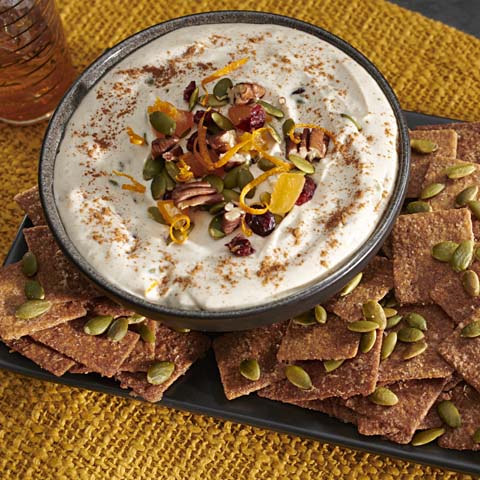 Fruit and Nut Dip with Cinnamon Glazed WHEAT THINS