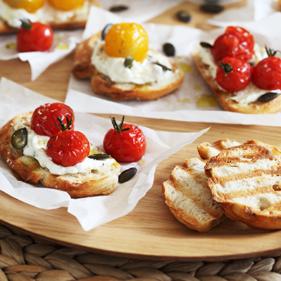 Brousquette de tomates au four