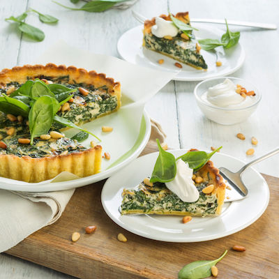 Vegane Spinat-Quiche mit Philadelphia Pflanzlich